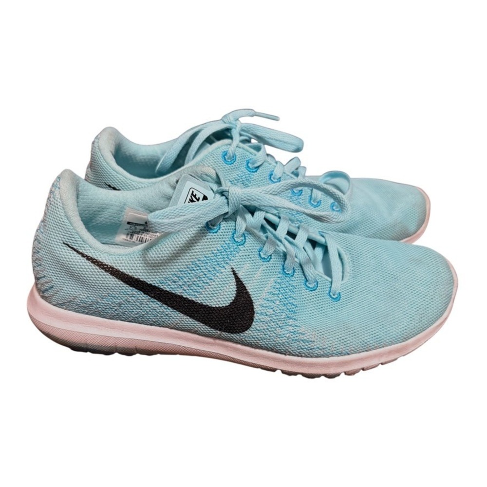 Nike Flex Running Shoes Women's Size 7.5 Aqua Blue Black Lightweight Sneakers‎